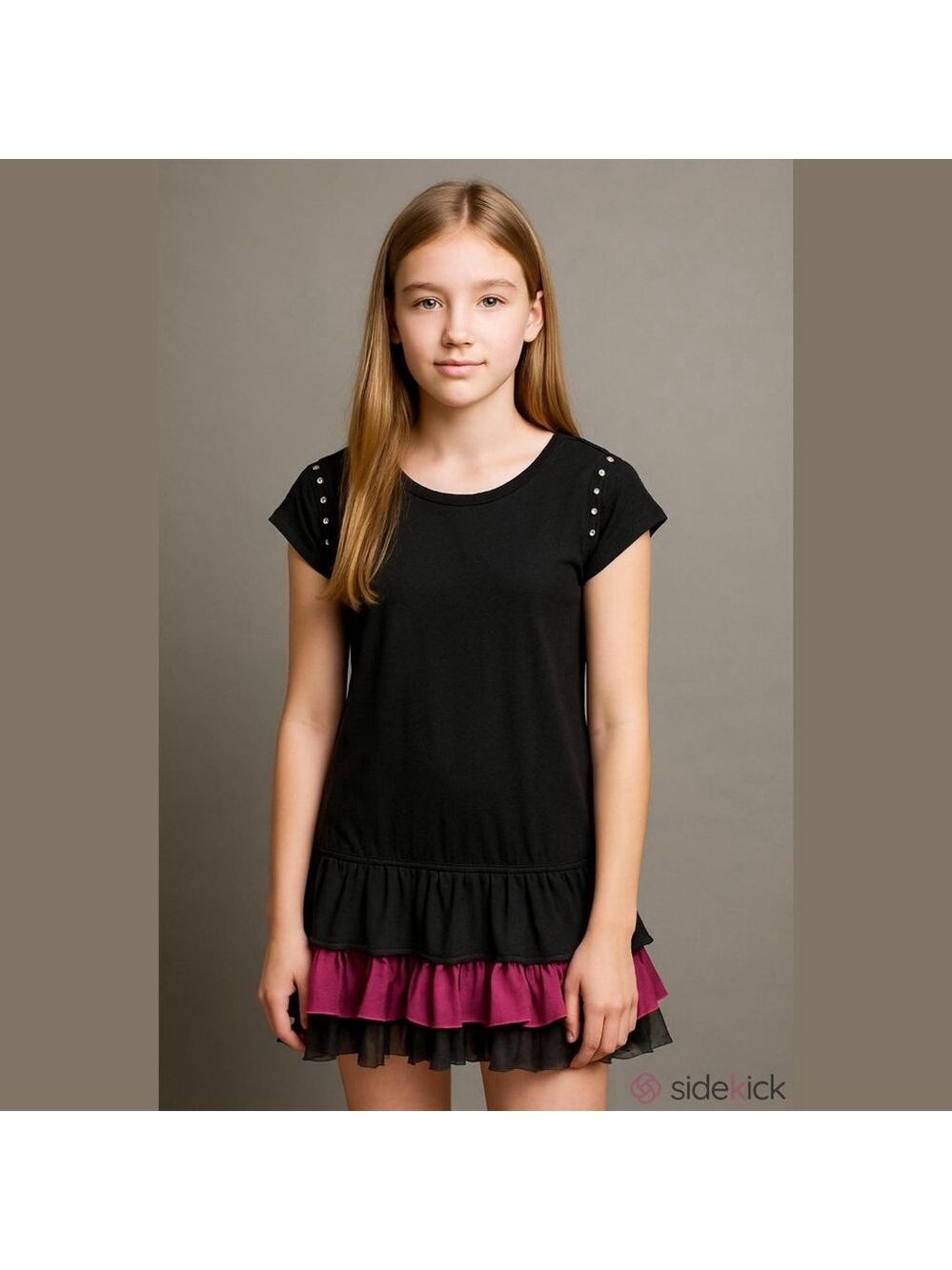 D-Signed Disney Dress XL Black Pink Ruffle